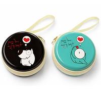 Mini-Funda portátil de metal duro para auriculares Apple EarPods USB-C, auriculares con cable Samsung Galaxy, funda de viaje para tapones de oídos, paquete de 2 (negro y menta)