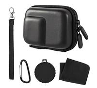 Mini funda protectora para DJI Osmo Action 5 Pro/4/3 & GoPro Hero 12/11/10, resistente a los golpes, PU Hard Shell Bolsa de viaje con tapa de objetivo, portátil con correa de muñeca y mosquetón