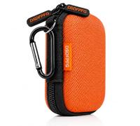 Mini funda rígida naranja para Apple Airpods, auriculares, Samsung Galaxy Buds, auriculares con cable/inalámbricos, tapones para los oídos, monitor intraural, cable USB, unidad flash, funda de