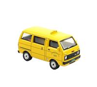 Mini Furgoneta Amarilla Metal Fundido a presión Modelo estático decoración Escritorio Juguete Recuerdo Escala 1/64 Adorno Decoración del Hogar