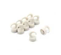 Mini Ganchos Magneticos de Plastico Blanco Para Refrigerador, Oficina, Pizarra, Tablero de Anuncios, Archivador - 12mm de Diametro x 20mm de Altura - 1kg - Paquete de 10