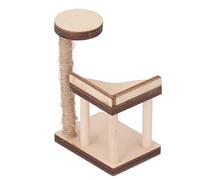 Mini gato de madera de primera calidad, modelo realista casa de muñecas gato escalada decoración para casa de muñecas 1:12, juguetes en miniatura de bricolaje, madera de abedul (estilo 2 (aprox. 7,4 x