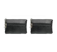 Mini Geldbörse Damen PU Leder kleine Portemonnaie Kurzer Geldbeutel Münzgeldbörse mit Reißverschluss 2 Fächer und Schlüsselanhänger Kreditkartenbörse Schlüsseletui Coin Purse Wallet für Kinder,