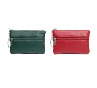 Mini Geldbörse Damen PU Leder kleine Portemonnaie Kurzer Geldbeutel Münzgeldbörse mit Reißverschluss 2 Fächer und Schlüsselanhänger Kreditkartenbörse Schlüsseletui Coin Purse Wallet für Kinder, 2#, 2