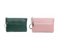 Mini Geldbörse Damen PU Leder kleine Portemonnaie Kurzer Geldbeutel Münzgeldbörse mit Reißverschluss 2 Fächer und Schlüsselanhänger Kreditkartenbörse Schlüsseletui Coin Purse Wallet für Kinder, 3#, 2