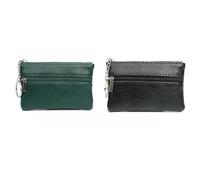 Mini Geldbörse Damen PU Leder kleine Portemonnaie Kurzer Geldbeutel Münzgeldbörse mit Reißverschluss 2 Fächer und Schlüsselanhänger Kreditkartenbörse Schlüsseletui Coin Purse Wallet für Kinder, 1#, 2
