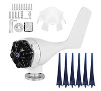 Mini generador de turbinas eólicas 6 palas 300 W Fuentes de alimentación de bajo ruido con controlador para uso doméstico al aire libre Aleación Plástico Azul Negro 12 V 24 V 48 V (12V)