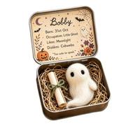 Mini Ghost Tin Box Set, Spooky Miniature Figurine Storage, Halloween Treat