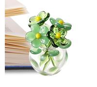 Mini Glass Flowers - Handcrafted Artificial Bouquet, Clear Glass Vase, Handcrafted Crystal Flower Arrangement, Elegant Floral Sculpture for Home Office Table Centerpiece and Mother's Day Gifting