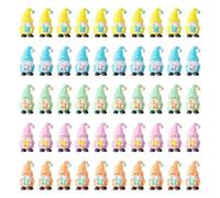 Mini gnomos, 3,5 x 2,5 cm, PVC, 50 piezas, bonitas estatuas enanas coloridas para decoración de macetas, escultura en miniatura para interiores y exteriores, patio, césped, jardín, patio