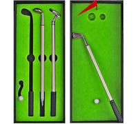 Mini Golf Club Pen Set Gifts for Men Funny Golf Game Desktop Toys Putting Green Golf Course