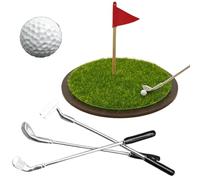 Mini Golf Desk Set - Putting Green Game Toy, Funny Indoor Practice Kit, Compact Putt Trainer Board, Office Recreation Accessory, Golf Skill Play for Coworker Relaxation Use Tabletop