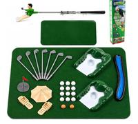 Mini Golf Game Set Funny Tiny Golfer,Fun Tabletop Putting Games with Tiny Golfer,Funny Tabletop Tiny Golfers Game For Kids,for Family Indoor Outdoor and Boys Girls (Green)