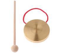 Mini Gong Percussion - Instrumento Decorativo Cobre, Gong Mano Meditación | Herramienta de Sonido Juguete Musical 10 Cm 4 Pulgadas Mazo Madera Cuerda Casa Oficina Celebración Tradicional Zen