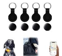 Mini GPS Tracker, Undetectable Car Tracking Device with Magnetic Case, Vehicles Tracking Device for Cars Kids Dogs, No Subscription Fee(Available for iOS) (Keychain+Tracker-Black 4pcs)
