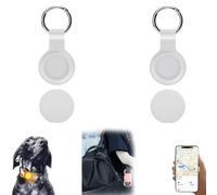 Mini GPS Tracker, Undetectable Car Tracking Device with Magnetic Case, Vehicles Tracking Device for Cars Kids Dogs, No Subscription Fee(Available for iOS) (Keychain+Tracker-White 2pcs)