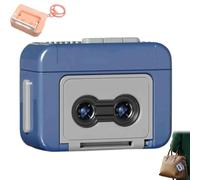 Mini grabadora de cinta, mini reproductor de cassette portátil, juguete de sonido retro, portátil, micro retro, con función de registro para regalo de bolsa (azul)