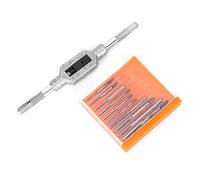 Mini grifos de 11 piezas, M1-M3.5 Juego de grifos de tornillo de acero de alta velocidad Herramienta de roscado Accesorio de máquina de tornillo Accesorios(Juego de llaves de rosca mini de 11 piezas)