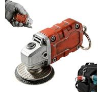 Mini Grinder Keychain, Polishing Tool Collectible Keychain Accessory, 2-In-1 Mini Grinder Keychains, On-The-Go Smoothing Tool, Tool Enthusiast Collectible (1Pcs)