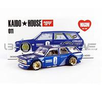 Mini GT 1971 Datsun 510 Wagon Right Hand Drive Blue Met. (Designed by Jun Imai) Kaido House Special 1/64 Diecast Model Car by True Scale Miniatures KHMG011