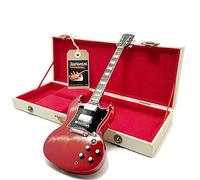 Mini Guitar ACDC Angus Young sg réplica modelo + Hard case box miniatura a escala 1:4 guitarra miniatura con funda de colección gadget rock memorabilia