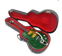 Mini Guitar Brian Setzer Gretsch Green Irish Falcon Model + Caja de Miniaturas a escala 1:4 Guitarra en miniatura con funda de colección music gadget rock