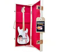 Mini Guitar David Bowie Aladdin Sane ziggy Stardust Tribute Model + Caja de miniaturas a escala 1:4 guitarra en miniatura con funda de colección music gadget rock memorabilia