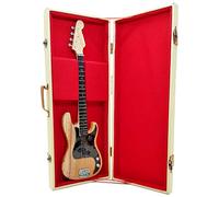 Mini Guitar John Deacon Queen Jazz Precision Bajo réplica Model + Hard Case Box miniatura a escala 1:4 Guitarra miniatura con funda de colección gadget Rock memorabilia
