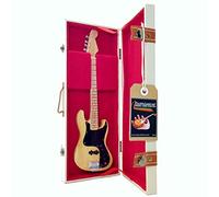 Mini Guitar Marcus Miller Jazz Bass Réplica Model + Hard Case Box miniatura escala 1:4 Guitarra miniatura con funda de colección gadget Rock memorabilia
