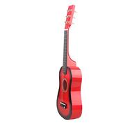 Mini guitarra acústica de madera roja 23 pulgadas portátil para niños y estudiantes principiantes