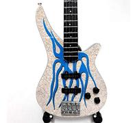 Mini guitarra de colección - Replica mini guitar - Metallica - Robert Trujillo - Blue Flame Bass
