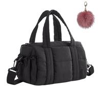 Mini Gym Bag for Women, Soft Quilted Crossbody with Detachable Strap, Compact Lightweight Sports Travel Handbag