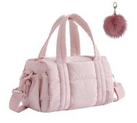 Mini Gym Bag for Women, Soft Quilted Crossbody with Detachable Strap, Compact Lightweight Sports Travel Handbag