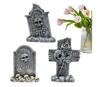Mini Halloween Tombstone Figuras - Decoración de cementerio de resina | 3 piezas reutilizables espeluznantes | Pequeñas estatuas de cementerio para abrigo Desw Lawn | Accesorios para de casa |