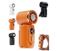 Mini Handheld Clip Fan Portable Mini Clip on Fan with Ice Cooling 3-in-1 Rechargeable Hands-Free Fans 180° Adjustable 5 Speeds & LED Display Women Pocket Size Personal Fans for Travel Outdoor(Orange)