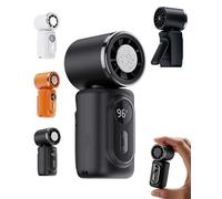 Mini Handheld Clip Fan Portable Mini Clip on Fan with Ice Cooling 3-in-1 Rechargeable Hands-Free Fans 180° Adjustable 5 Speeds & LED Display Women Pocket Size Personal Fans for Travel Outdoor(Negro)