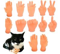 Mini Hands for Cats, Tiny Hands for Cats, Cat Hands Funny, Tiny Finger Hands Mini Rubber Finger Puppets, Fun and Realistic Design, Unique Cat Gifts (2 Set)