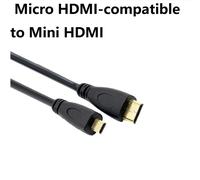 Mini HDMI 3D 1080p, compatible con Micro HDMI, Cable para proyector GoPro Sony, de público a público, 0,3 M, 1M, 1,8 M Negro