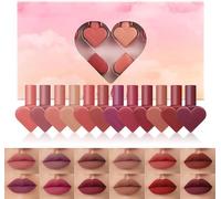 Mini Heart Lipstick With Jar, 12 Color Mini Heart Lipstick For Lip, Waterproof Mini Heart Lipstick, Lip Makeup Gift Set Gift for Girls and Women