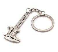 Mini Herramienta de Llavero con llaveros Tag Mover Vernier Caliper Ruler Sliding Key Rings Keychain Tools and Gadgets, Color Plateado Creativo y útil Professional