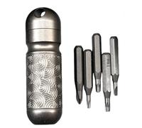 Mini herramienta multifuncional EDC de titanio con almacenamiento de puntas, resistente al agua para trabajo y uso diario