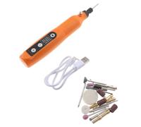 Mini Herramienta Rotativa de Carga USB 5 Velocidades Inalámbrica 3,7 V | 2000 Mah, 15000 R/, con Luz, ABS Naranja, Diseño Ergonómico, para Lijado y Pulido