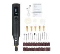 Mini herramienta rotativa inalámbrica con pantalla digital, kit de amoladora de 3 velocidades, 43 piezas, accesorios, carga tipo C, herramienta artística para manualidades, (43Pcs)