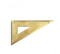 Mini herramientas de medición de latón que incluyen regla triangular y transportador para cartografía, dibujo y estudio con impresión a escala suave (B)