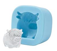 Mini Highland Buffalo Mold - 5x5x2.5cm Cute 3d Silicone Tray, Fun Shaped Maker | Easy Demold Buffalo Icec Tray for Whiskey Cocktails | Novelty Animal Mould for Beverages