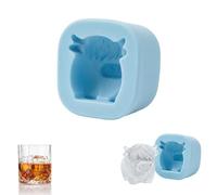 Mini Highland Cow Ice Cube Mold, 3D Cute Silicone Ice Tray for Whiskey Cocktails Coffee, Funny Reusable Farm Animal Dessert Mold for Drinks, Parties, Bar, Birthday & Gift (#B)