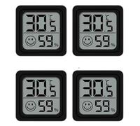 Mini higrómetro digital LCD: medidor ambiental preciso para el hogar y la oficina (Black 4pcs)