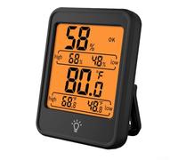 Mini higrómetro digital para monitorear la temperatura interior y la humedad con múltiples opciones de colocación (MC41 negro)
