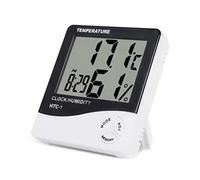 Mini higrómetro digital, termómetro interior de plástico, reloj, medidor de temperatura y humedad, higrómetro, despertador para invernadero, cocina, dormitorio
