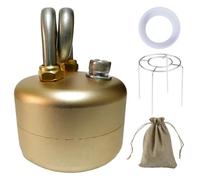 Mini hornillo de alcohol, calentador de alcohol ultraligero de 99 g con soporte, hornillo portátil de latón para mochileros para hervir agua, calentador de de emergencia para acampar a